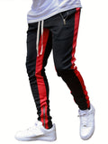 Trendy Patchwork Jogger Pants - Moisture Wicking, Lightweight, Slightly Stretchy, Zipper Pockets, Chain Decoration - Perfect for Sports, Weekend Casual, Daily Wear in Spring and Fall