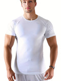 Men's High-Performance Athletic T-Shirt - Quick Dry, Stretchy, and Breathable Crew Neck Top for Fitness and Sports