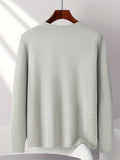 Cozy Fall Essential: Men's Solid Color Cotton Sweater - Round Neck, Regular Fit, Knit Fabric for Everyday Wear and Commuting