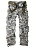 Men’s Tactical Camo Cargo Pants: Comfort Cotton, Multi-Flap Pockets, Ideal for Hiking & Casual Outdoors