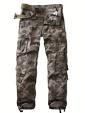 Mens Camo Cargo Pants - Stylish & Durable with Multi-Flap Pockets - Loose Fit Outdoor Work Pants for Hiphop Streetwear