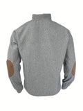 Trendy Sweatshirt, Men's Casual Striped Stand Collar Sweatshirt For Men All Seasons Wearing