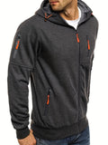 Fall Mens Outfits Men's Casual Hooded Long Sleeves Pockets Zip Up Outdoor Sports Sweatshirts