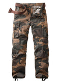 Camouflage Pattern Cotton Tactical Pants, Multi Pocket Cargo Pants