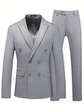 2-Piece Slim Fit Suit Set - Stylish One Button Solid Blazer Jacket and Matching Pants for Business, Wedding, Party, and Formal Events - Classic Tuxedo Style with Versatile Wearability