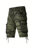 Mens Camo Cargo Shorts - Comfortable Cotton, Breathable & Quick-Dry - Embroidered, Loose Fit with Multipurpose Flap Pockets - Ideal for Hiking, Fishing & Outdoor Adventures