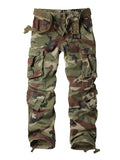 Mens Cotton Camo Cargo Pants - Durable & Stylish with Multi-Flap Pockets - Straight Leg, Loose Fit Tactical Pants for Outdoor Adventures, Work, Hiking, Fishing & Angling