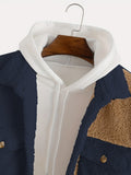 Fashionable Men's Contrast Color Reversible Fleece Double Patch Pocket Casual Jacket, Suitable For Autumn And Winter