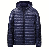 Ilooove - Men's All Match Warm Padded Jacket For Fall Winter, Hooded Winter Coat