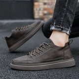 Back to college Men Leather Casual Shoes Fashion Leather Flat Shoes Sneakers Pure Black Warm Thick Sole Soft Wear Low Top New Zapatillas Hombre