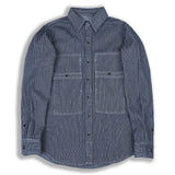 Ilooove - Men's Denim Striped Shirt Jacket  Retro Denim Jacket For Fishing,Hunting,Outdoor,Work Suit