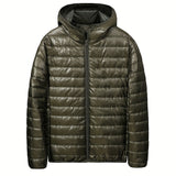 Ilooove - Men's All Match Warm Padded Jacket For Fall Winter, Hooded Winter Coat