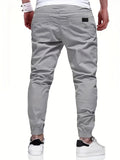 Ilooove - Trendy Solid Cargo Pants, Men's Multi Flap Pocket Trousers, Loose Casual Outdoor Pants, Men's Work Pants Outdoors Streetwear Hiphop Style