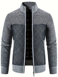 Ilooove - Men's Warm Sweater Casual Jacket, Stand Collar Jacket Coat For Fall Winter