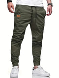 Ilooove - Trendy Solid Cargo Pants, Men's Multi Flap Pocket Trousers, Loose Casual Outdoor Pants, Men's Work Pants Outdoors Streetwear Hiphop Style