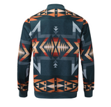 Ilooove - Cardigan Geometric Print Collar Windbreaker Coat Men