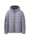 Ilooove - Men's All Match Warm Padded Jacket For Fall Winter, Hooded Winter Coat