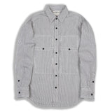 Ilooove - Men's Denim Striped Shirt Jacket  Retro Denim Jacket For Fishing,Hunting,Outdoor,Work Suit