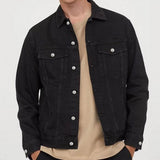 Ilooove - Men's Cotton Canvas Varsity Black Trucker Jacket Dress Like rip /Cole Hauser TV Rip Stone Wheeler  Jacket