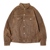 Ilooove - Men's Retro Male Oil Waxed Jacket Canvas Cotton Dark Brown Jacket   Waxed  Trucker Jacket For Fishing,Hunting,Outdoor,Work Wear