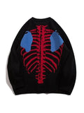 Ilooove - Men's Back Skull Jacquard Sweater