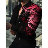 Fall Fashion Luxury Social Men's Shirts Lapel Button-Up Shirts Casual Dot Print Long Sleeve Tops Men's Sweaters