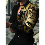 Fall Fashion Luxury Social Men's Shirts Lapel Button-Up Shirts Casual Dot Print Long Sleeve Tops Men's Sweaters