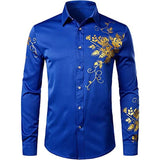 Fall Fashion Luxury Social Men's Shirts Lapel Button-Up Shirts Casual Dot Print Long Sleeve Tops Men's Sweaters