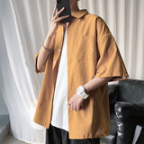 Men's Solid Color Shirts 2023 Fashion Woman Short Sleeve Shirt Casual Oversize Tops Male Clothing