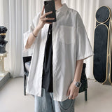 Men's Solid Color Shirts 2023 Fashion Woman Short Sleeve Shirt Casual Oversize Tops Male Clothing