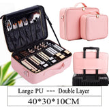 Female Upgrade Cosmetic Bag High Quality Travel Brush Make Up Box Bolso Mujer Large Professional Beauty Makeup Case Organizer