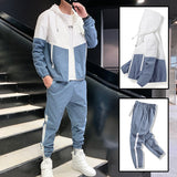 Patchwork Hip Hop Casual Men's Sets 2023 Korean Style 2 Piece Sets Clothes Men Streetwear Fitness Male Tracksuit