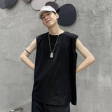 Tank Tops Men Solid Basic Simple Oversized Casual Sleeveless Tees All-match Fashion Korean Style Classic Loose Ulzzang Fitness