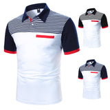 Men Polo Men Shirt Short Sleeve Polo Shirt Stripe Polo New Clothing Summer Streetwear Casual Fashion Men tops
