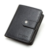 Genuine Leather Wallets Women Men Wallet Short Small RFID Blocking Card Holder Wallets Ladies Red Coin Purse