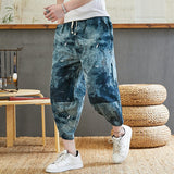 Baggy Cotton Harem Pants Men 2023 Summer Japanese Men Women Hip Hop Plus Size Wide Leg Pants Bloomers Calf-Length Pants Joggers