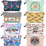 Jomtokoy Women Cosmetic Bag Sloth pattern Digital Printing Toiletry bag For Travel organizer Makeup Bag hzb1010