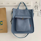 Corduroy Tote Bag for Women Shoulder Bags 2023 Designer Handbags Sturdy Metal Buckle Shopper Messenger School Bag Crossbody Bags