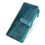 New Genuine Leather Wallet Fashion Coin Purse For Ladies Women Long Clutch Wallets With Cell Phone Bags Card Holder