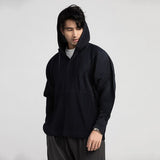 Japanese Streetwear Fashion Men's Pleated Hoodies Light Breathable Sunscreen Clothes Profile Long Sleeve Causal sweatshirt