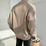 Korean Single Breasted V Collar Kintted Cardigan Sweater Men's Outerwear Trendy Handsome Mens Knitwear   Autumn 9Y4499