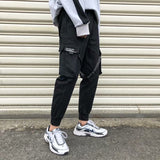 Ribbons Harem Joggers Men Cargo Pants Streetwear 2023 Hip Hop Casual Pockets Track Pants Male Harajuku Fashion Trousers