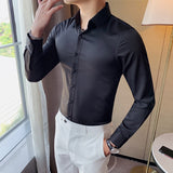 British Style Long Sleeve Shirt Men Clothing Fashion 2023 Spring Business Formal Wear Chemise Homme Slim Fit Camisa Masculina