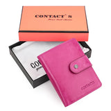 Genuine Leather Wallets Women Men Wallet Short Small RFID Blocking Card Holder Wallets Ladies Red Coin Purse