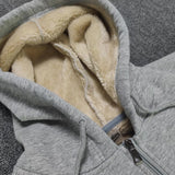 Men's Autumn Winter Y2K Clothes Teachwear Velvet Zip Up Hoodie Pullover Hooded Coat Sweatshirts Casual Jacket for Men Streetwear