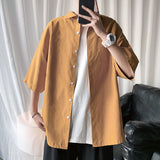 Men's Solid Color Shirts 2023 Fashion Woman Short Sleeve Shirt Casual Oversize Tops Male Clothing