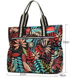 High-quality Retro Nylon Fabric Handbag Floral Casual Shoulder Bag Wear-resistant Waterproof Large-capacity Shopping Handbag