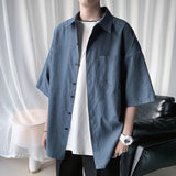 Men's Solid Color Shirts 2023 Fashion Woman Short Sleeve Shirt Casual Oversize Tops Male Clothing