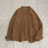 Men's Suit Collar 6-color Coats Long Sleeve Loose Hawaiian Shirt Camisa Masculina Streetwear Fashion Social Shirts M-2XL