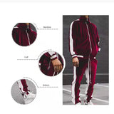 Spring Autumn Men's Velvet Set Sport Suit Male Plus Velour Thick Hoodies+ Pants Warm Sweatshirt Sportswear Tracksuit For Men